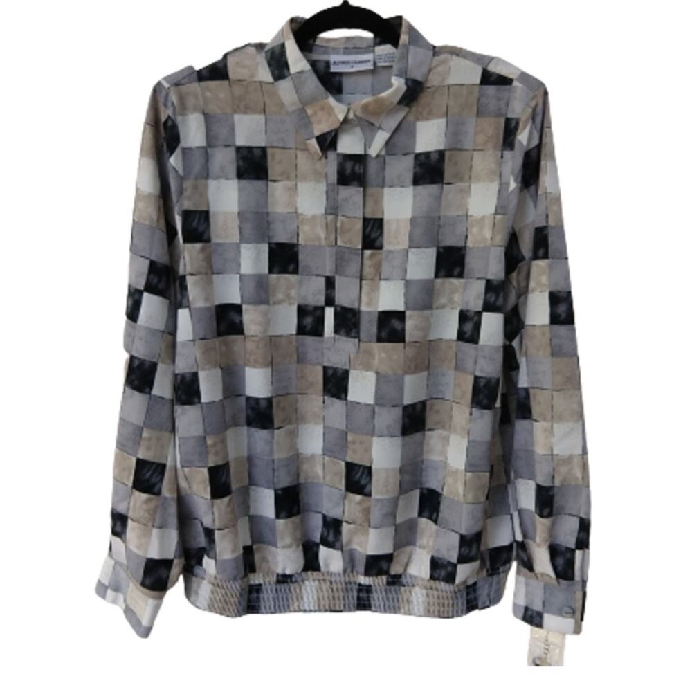 Alfred Dunner Statement Geometric Blouse - Chic Professional Piece! New✨